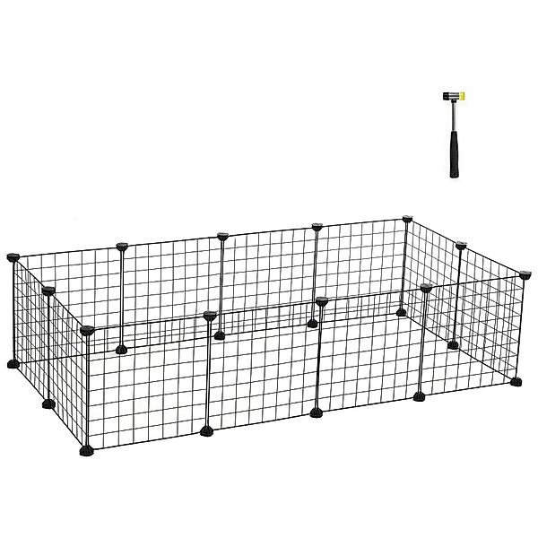 SONGMICS Kleintierkäfig, Kleintiergehege, Freilauf, Metallgitter, DIY günstig online kaufen