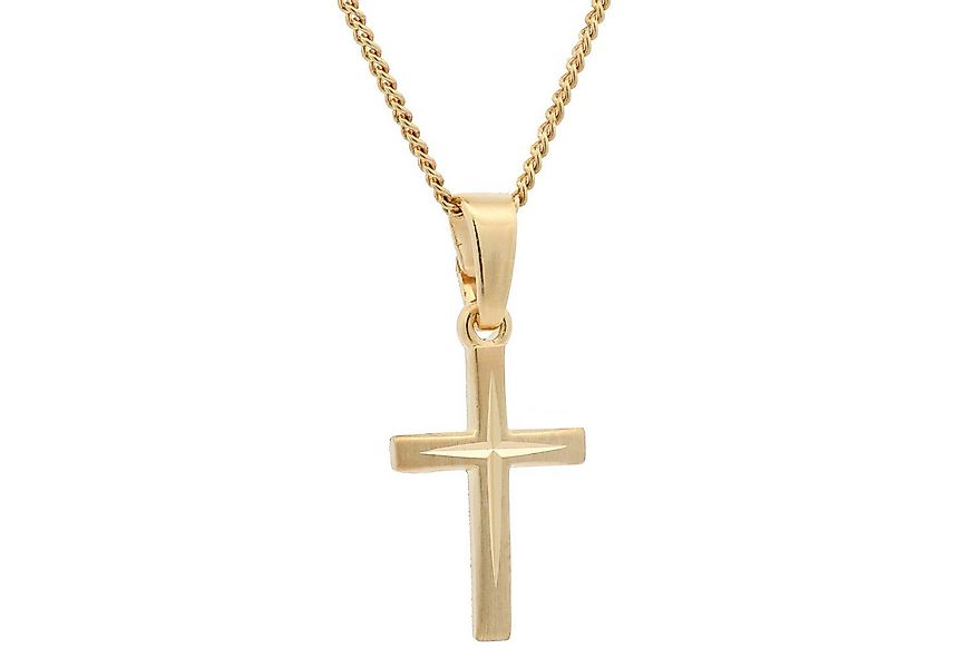 HOPLO Kreuzanhänger Vergoldete Halskette Kreuz mit Kette Silber vergoldet 3 günstig online kaufen