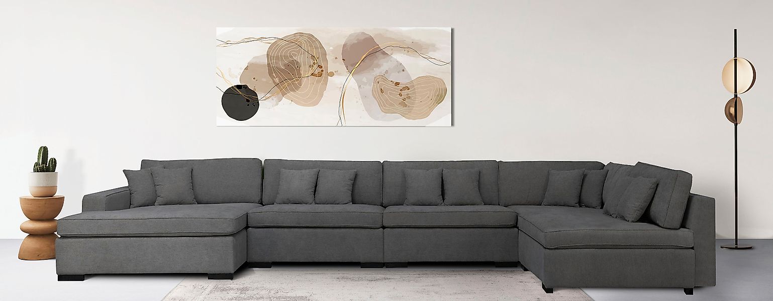 Home affaire Wohnlandschaft »Skara XXL U-Form«, Lounge-Sofa XXL mit Federke günstig online kaufen