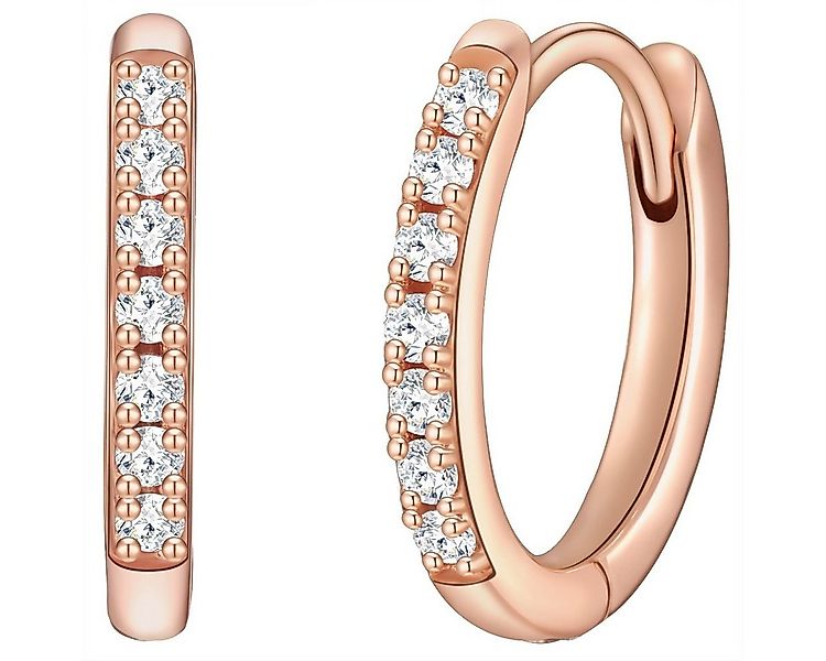 Glanzstücke München Paar Creolen roségold, in Sterling Silber mit Zirkonia günstig online kaufen