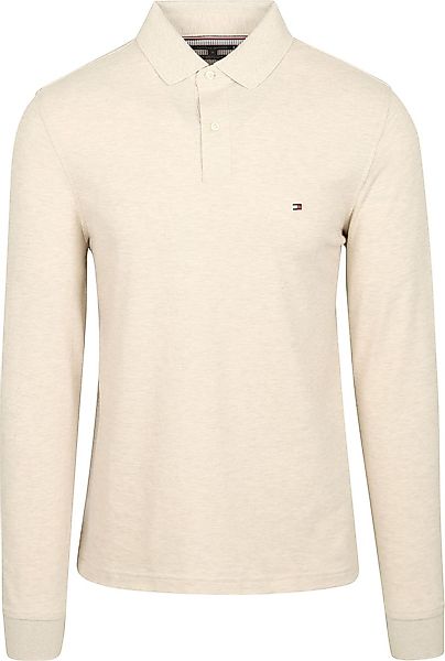 Tommy Hilfiger Longsleeve Polo Melange Ecru - Größe S günstig online kaufen