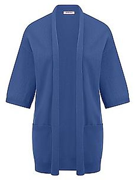 Long-Strickjacke 3/4-Arm Peter Hahn blau günstig online kaufen