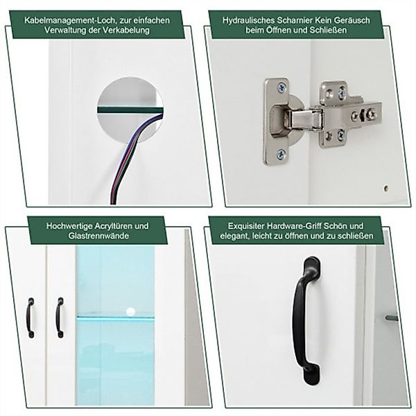 Mia&Coco Vitrine LED-beleuchtete Vitrine mit 16 Farben, 2 transparenten Tür günstig online kaufen