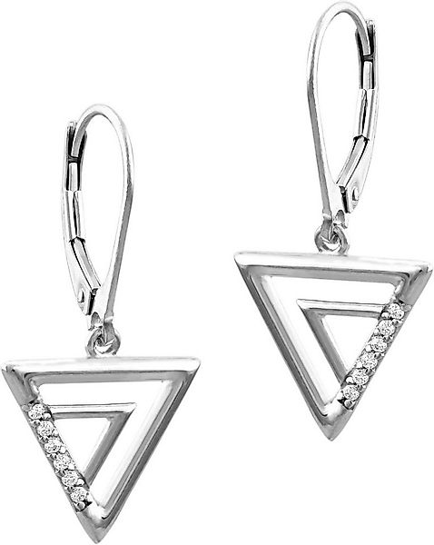 SilberDream Paar Ohrhänger SilberDream weiß Dreiecke Ohrringe (Ohrhänger), günstig online kaufen