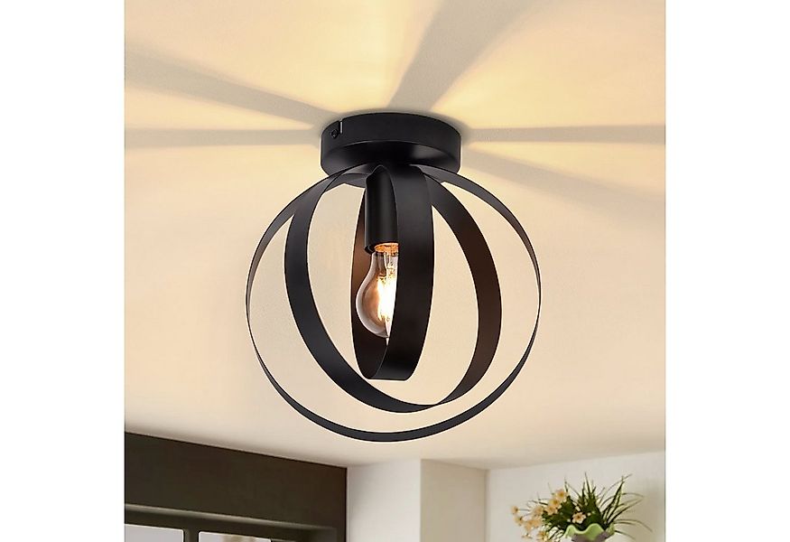 ZMH Deckenleuchte Industrial Schwarz DeckenlampeVintage Metall Innen E27, o günstig online kaufen