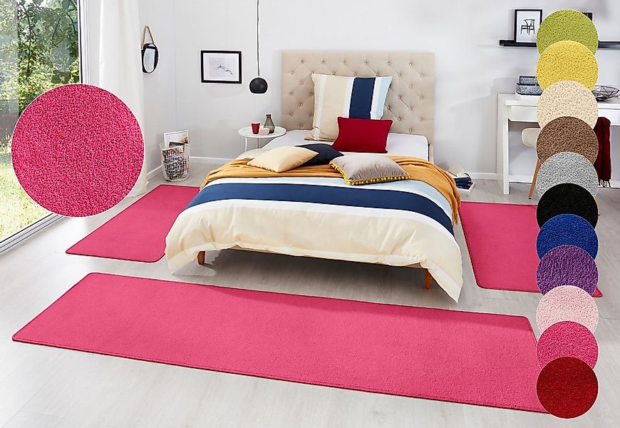 HANSE Home Bettumrandung Fancy, Höhe 7 mm, (3-tlg), Unifarben, Bettvorleger günstig online kaufen