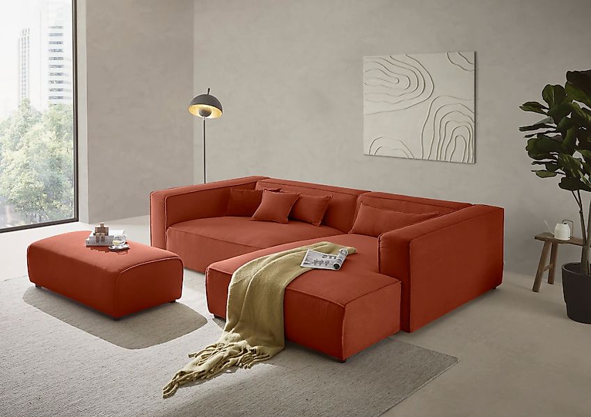 LeGer Home by Lena Gercke Ecksofa "PIARA XXL, L-Form, Schlaffunktion, Cord, günstig online kaufen