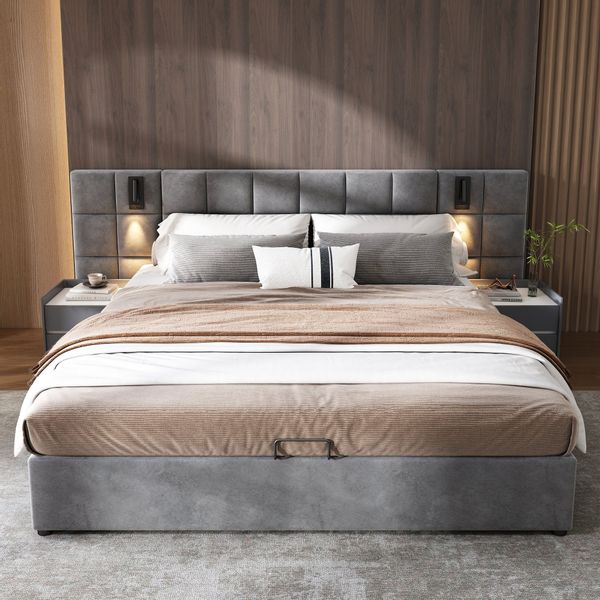 OKWISH Polsterbett Doppelbett Jugendbett Bett Stauraumbett günstig online kaufen