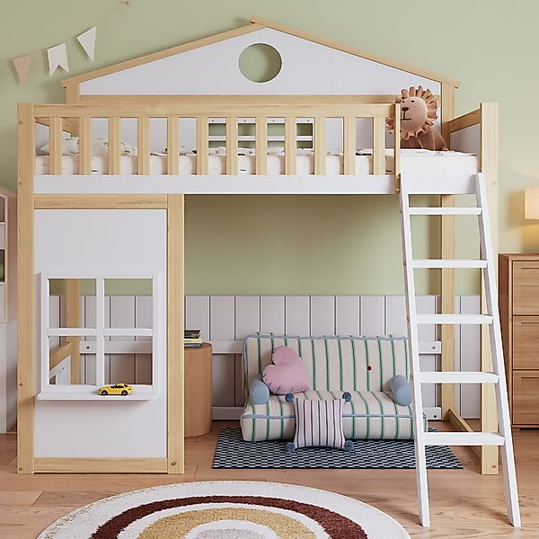 KLAM HOME Etagenbett Hochbett, Kinderbett, mit günstig online kaufen