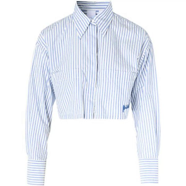 Pinko  Blusen Crop-Shirt  mit blauen und weißen Streifen günstig online kaufen