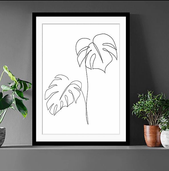 queence Bild »Fabrice«, Blätter-Pflanzen-Pflanzenbilder-Kunst-Schwarz-Weiß, günstig online kaufen