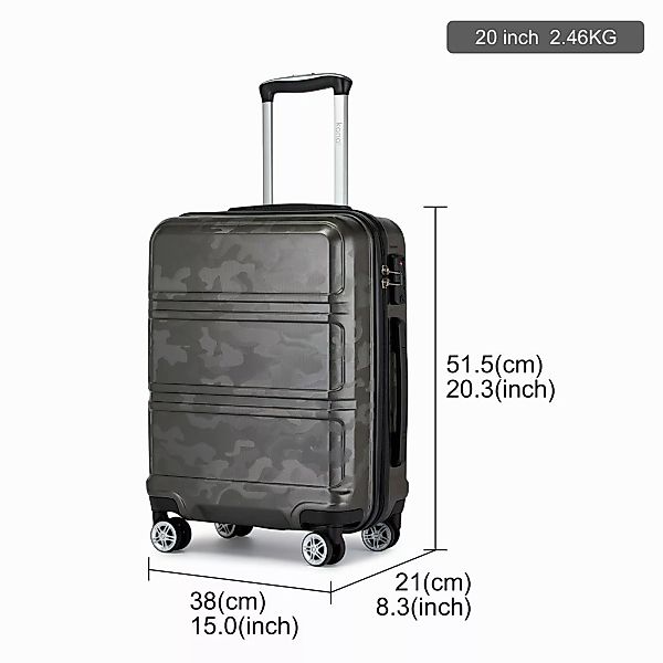 KONO Hartschalen-Trolley mit TSA-Schloss - Reisekoffer günstig online kaufen