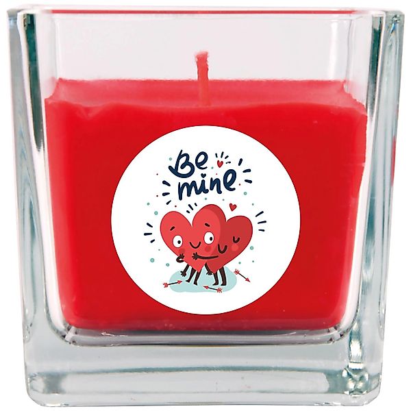 HS Candle Duftkerze & Glas Valentinstag Viereck 50h Be Mine günstig online kaufen