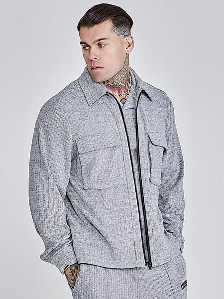 Siksilk Hemdjacke SikSilk Herren Graues Smart Overshirt günstig online kaufen
