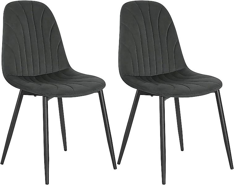 EUGAD Esszimmerstuhl (Set, 2 St), ergonomischer Polsterstuhl mit Samtbezug günstig online kaufen