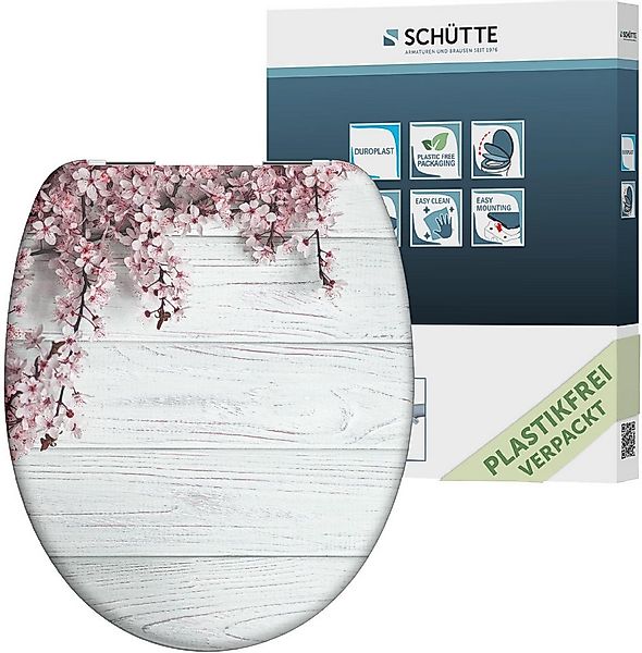 Schütte WC-Sitz Flowers&Wood, Duroplast, Absenkautomatik, Motivdruck günstig online kaufen