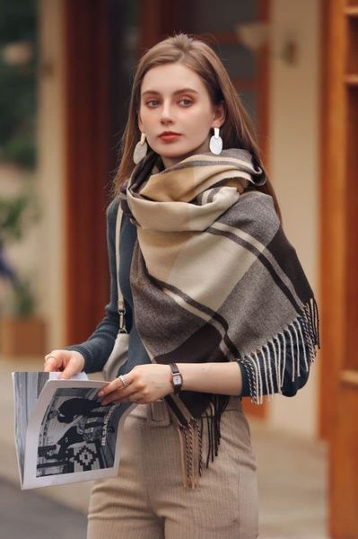 Coonoor Modeschal Damen Kariert Oversized Schal günstig online kaufen