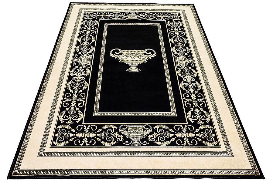 Belle Arti Teppich Teppich Wohnzimmer Milano Schwarz Gold Kurzflor Antiruts günstig online kaufen