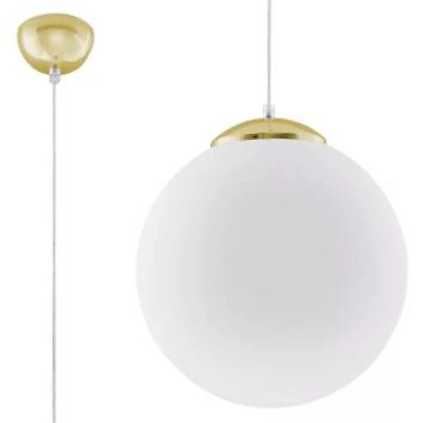 Hängeleuchte Glas Kugel Ø 30 cm E27 Weiß Gold BIANCO günstig online kaufen
