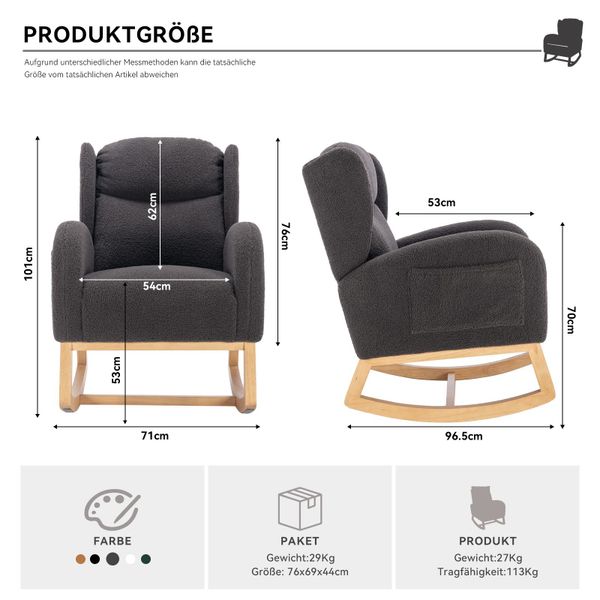 IDEASY Ohrensessel Warmer Schaukelstuhl, Sessel Wohnzimmer, günstig online kaufen