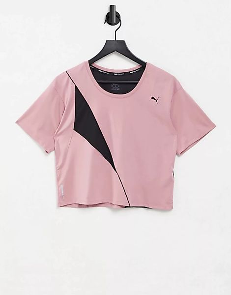 Puma – Train Pearl – T-Shirt in Rosa und Schwarz-Mehrfarbig günstig online kaufen