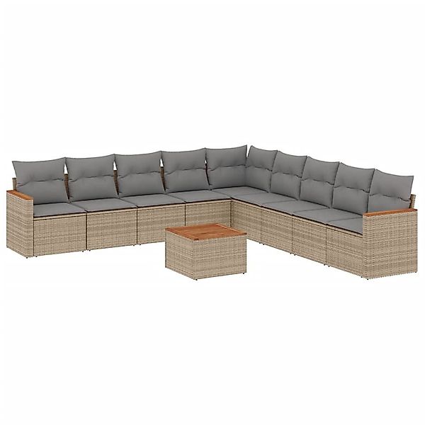 vidaXL Gartenlounge-Set 10-tlg. Garten-Sofagarnitur mit Kissen günstig online kaufen