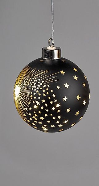formano LED Dekolicht Weihnachtsbaumkugel Hänger Kugel Spirit-Schwarz Glas günstig online kaufen