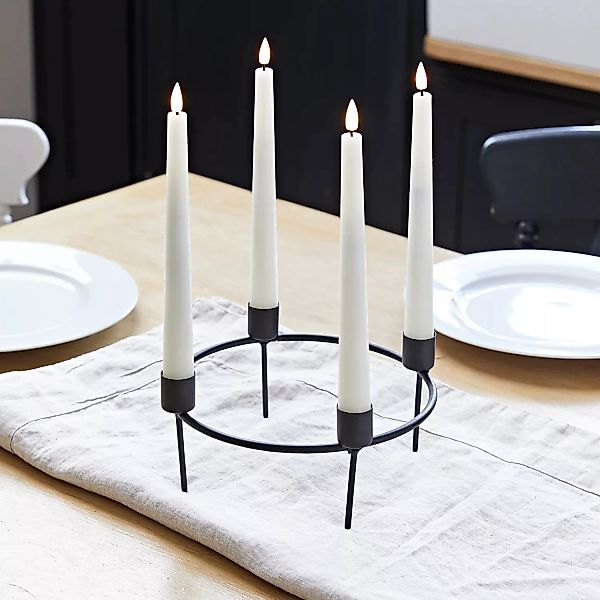 Kerzenständer Tischdeko mit 4 TruGlow® LED Stabkerzen inkl. Fernbedienung günstig online kaufen
