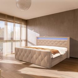 HOME DELUXE Polsterbett VELARA (inkl. Stauraum, günstig online kaufen