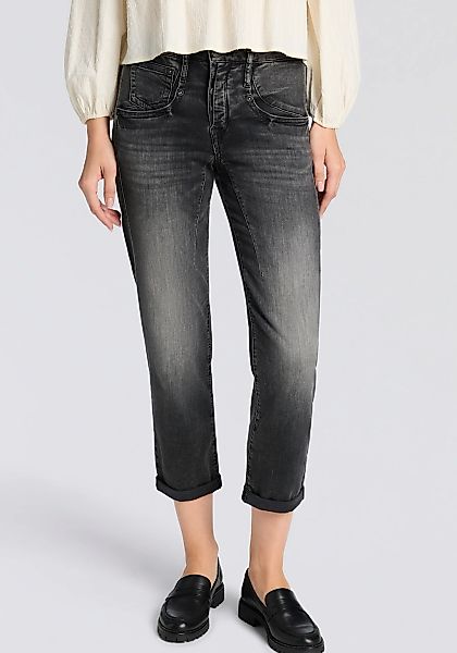 Herrlicher Boyfriend-Jeans "Shyra Tap Denim Black Light" mit halb verdeckte günstig online kaufen