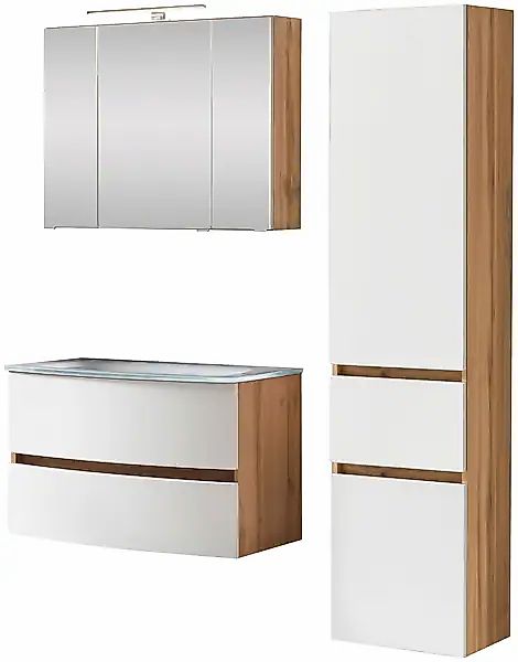 welltime Badezimmer-Set "Kaunas", (Set, 3 St.), bestehend aus Waschtisch-Se günstig online kaufen