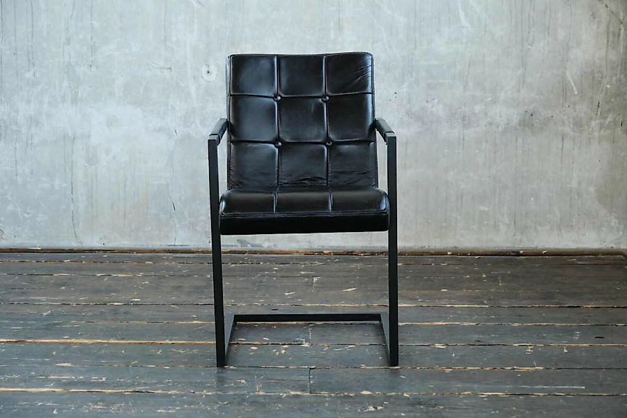 B-Ware KAWOLA Stuhl PADDY Esszimmerstuhl Leder schwarz günstig online kaufen