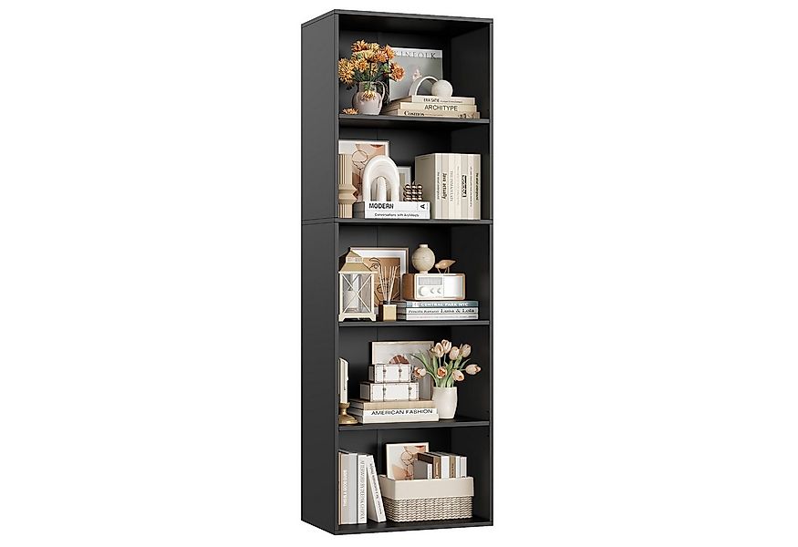 Homfa Bücherregal Regal mit 5 Fächern, 159cm Bücherschrank Standregal, vers günstig online kaufen
