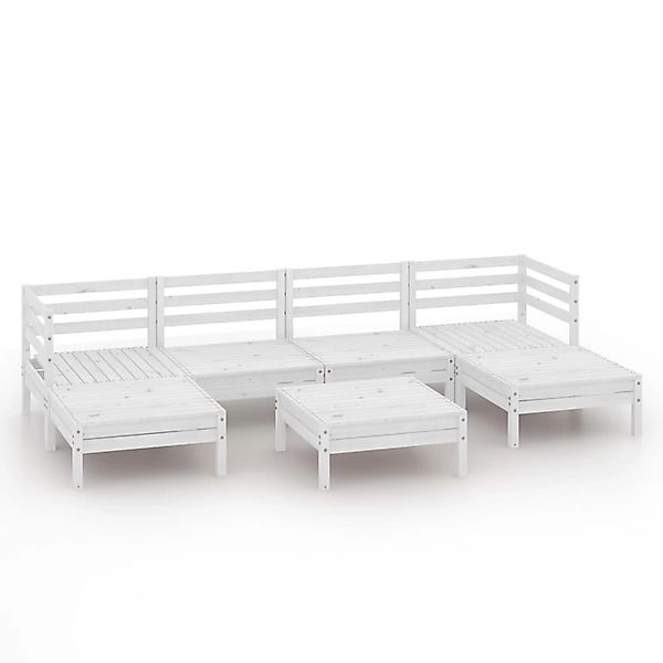 vidaXL 7-tlg Garten-Lounge-Set Weiß Kiefer Massivholz Modell 21 günstig online kaufen