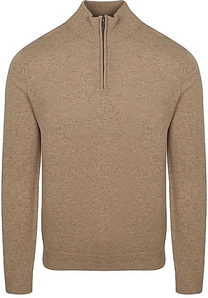 Steppin' Out Half Zip Pullover Merinowolle Beige - Größe M günstig online kaufen
