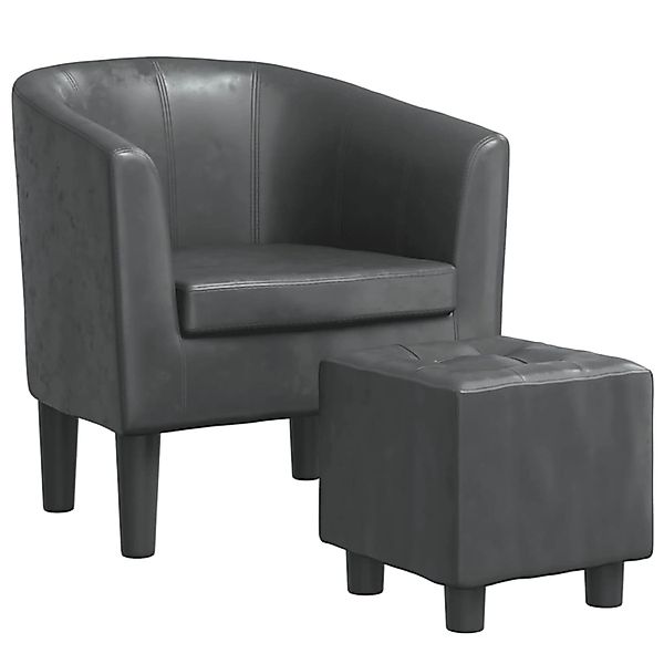 vidaXL Clubsessel mit Fußhocker Grau Kunstleder 356492 günstig online kaufen