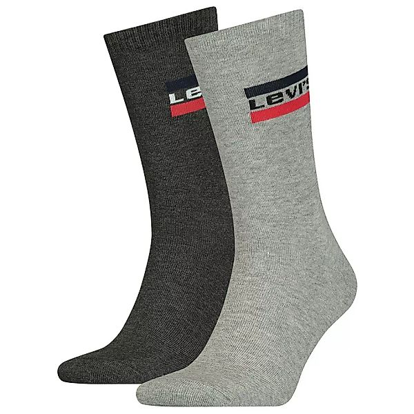 Levi´s ® Logo Regular Socken 2 Paare EU 39-42 Middle Grey Melange / Anthrac günstig online kaufen