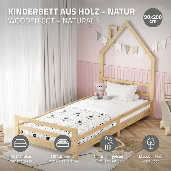 ML-DESIGN Spielbett Hausbett Holzbett mit Lattenrost günstig online kaufen