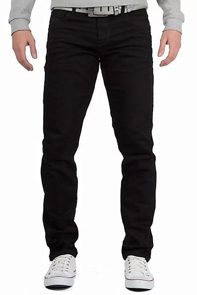 Cipo & Baxx Slim-fit-Jeans Herren Hose BA-CD319A in Schwarz mit dicken Näht günstig online kaufen