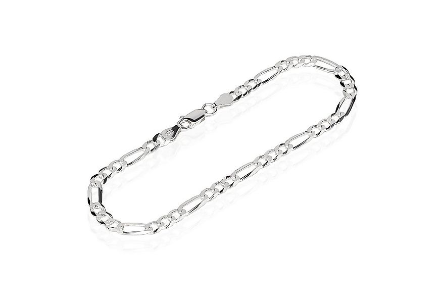 NKlaus Silberkette 19cm Armband 925 Silber hochglanz Figarokette 3+1 (1 Stü günstig online kaufen