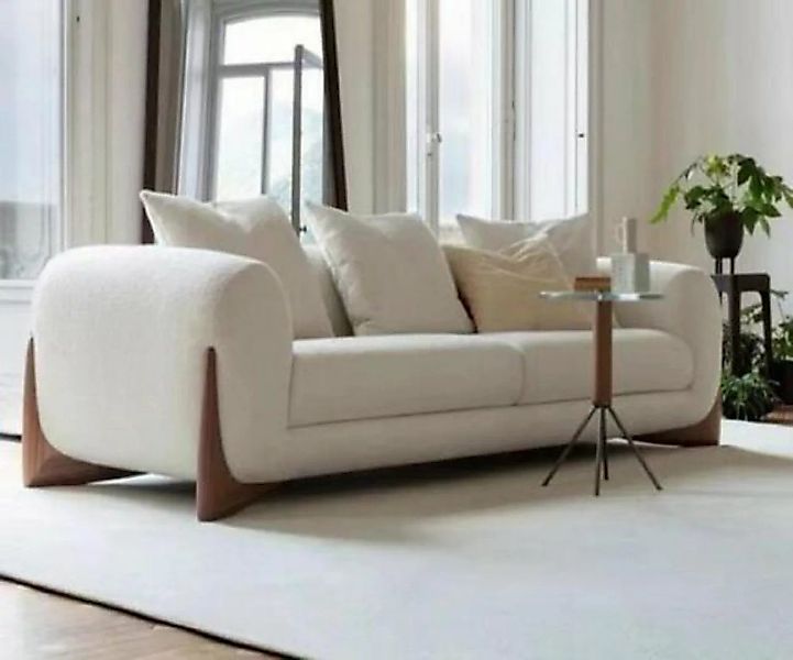 JVmoebel 3-Sitzer Sofa 3 Sitzer Weiß Hochwertig Polster Sofas Design Textil günstig online kaufen