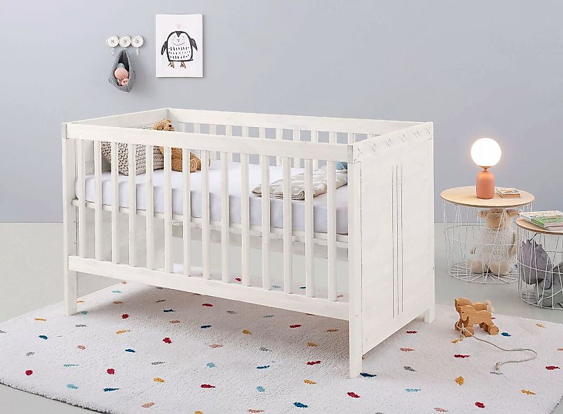Lüttenhütt Babybett "Indra, Schlupfsprossen, 4-fach verstellbare Liegehöhe, günstig online kaufen