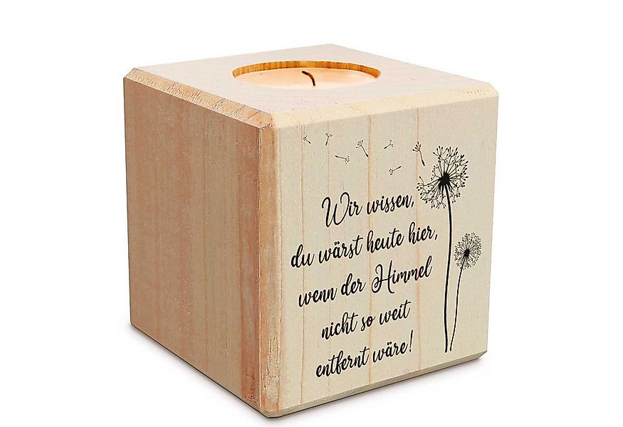 GRAVURZEILE Teelichthalter mit Gravur aus Holz - Grabschmuck - Trauergesche günstig online kaufen
