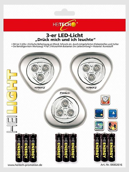 HEITECH LED Wandleuchte LED Lichter 3er günstig online kaufen