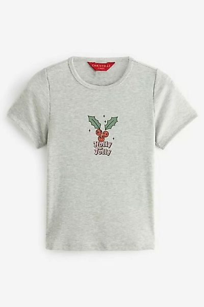 Next T-Shirt Weihnachts-T-Shirt, Holly-Jolly-Grafik (1-tlg) günstig online kaufen