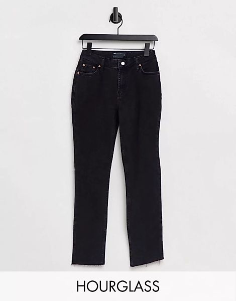 ASOS DESIGN Hourglass – Enge Vintage-Jeans in verwaschenem Schwarz mit mitt günstig online kaufen