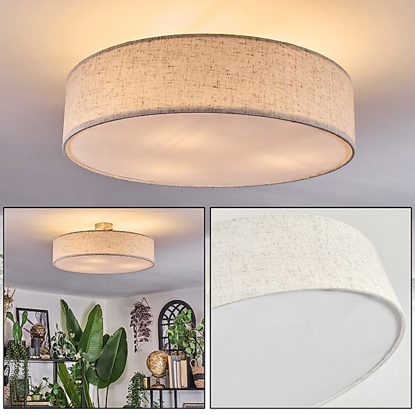 hofstein Deckenleuchte Deckenlampe aus Metall/Kunstleinen/Kunststoff in günstig online kaufen
