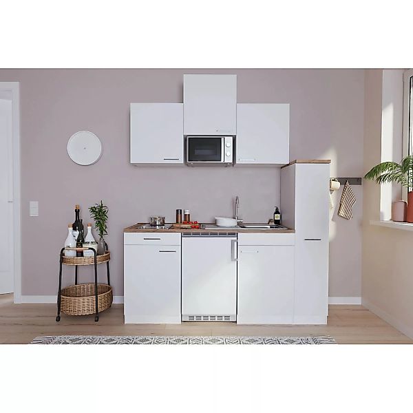 Respekta Economy Küchenzeile KB180WWMIC 180 cm Weiß günstig online kaufen