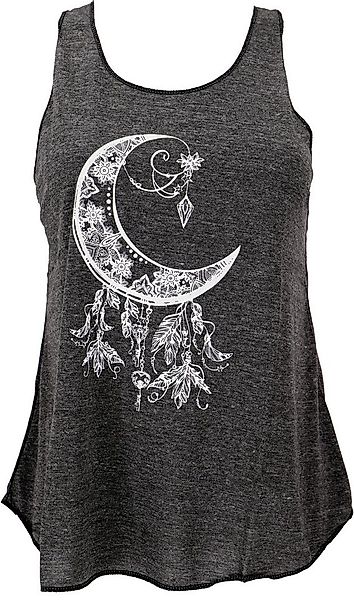 Guru-Shop T-Shirt Tanktop mit Ethnodruck, Mond Yogatop - anthrazith Festiva günstig online kaufen