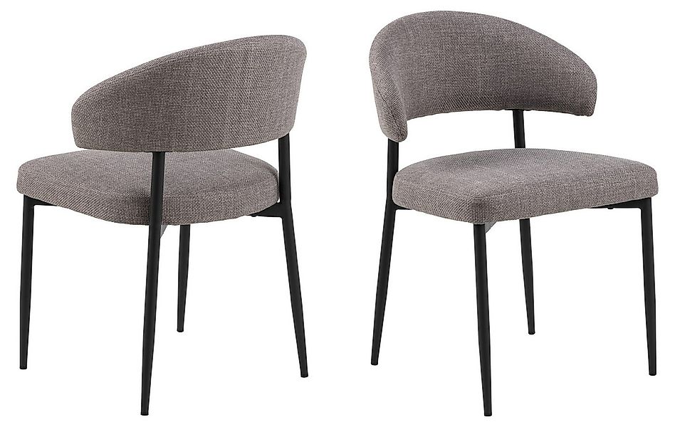 freiraum Polsterstuhl Edina (2er-Set), (2er-Set) in graubraun, Polyester, S günstig online kaufen